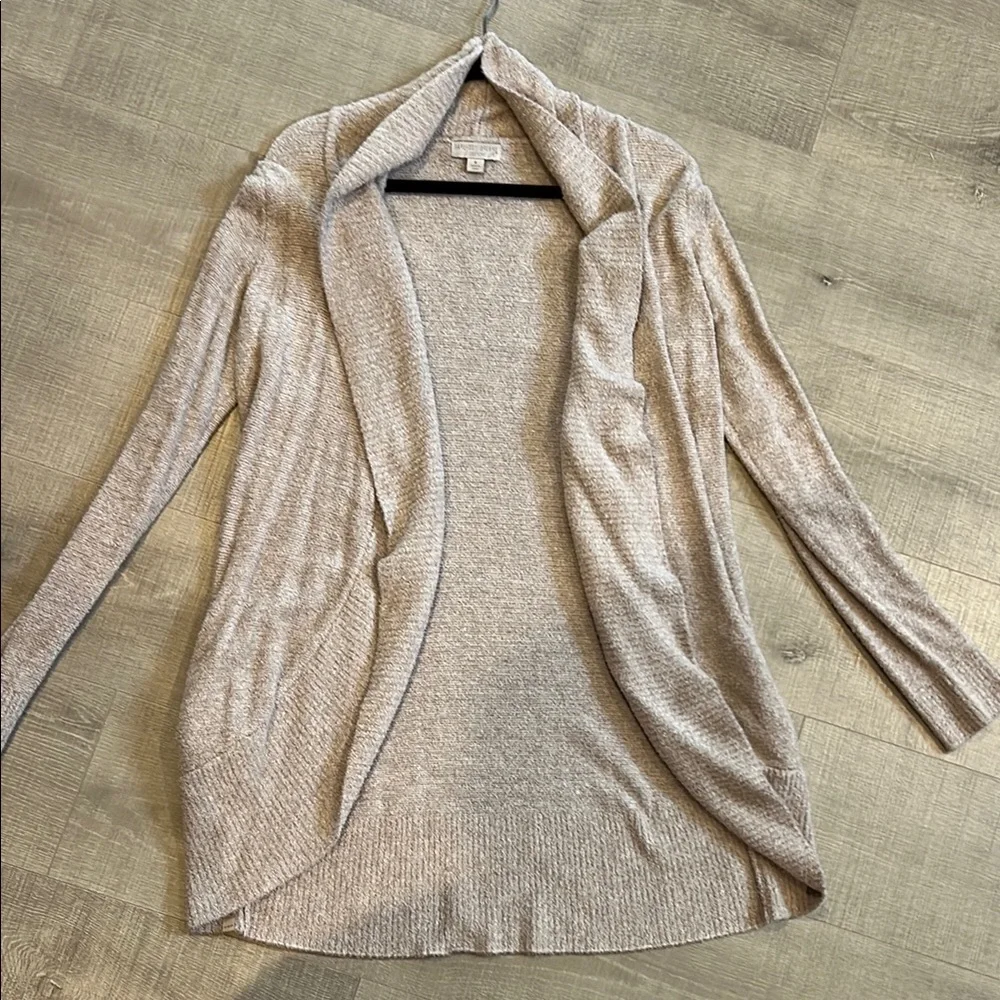 Barefoot Dreams Cozy Beige Open Front Sweater - Picture 1 of 3